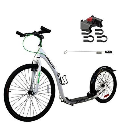Dogscooter Scooter Hunderoller Master 26/20 Zoll weiß - Tretroller mit KlickFix Antenne und Adapter...