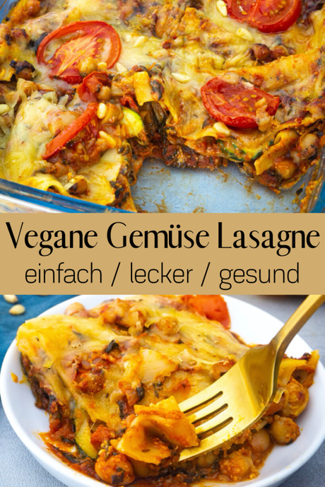 Einfache Vegane Gemüse Lasagne
