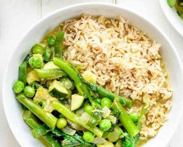 Einfaches Grünes Thai Curry mit Frühlings-Gemüse