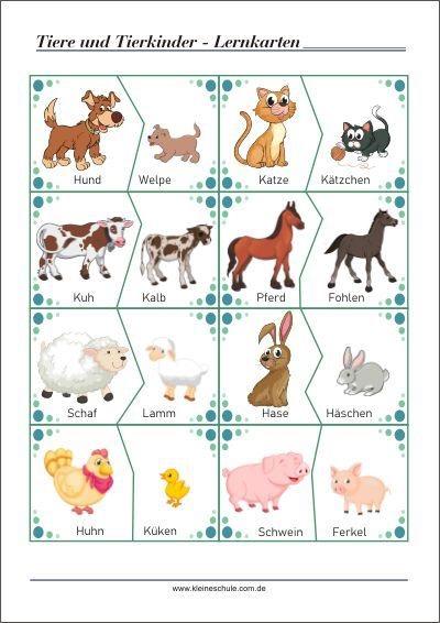 DIY Puzzles: Tiere und ihre Tierkinder Druckvorlage