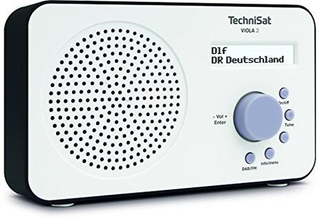 TechniSat VIOLA 2 tragbares DAB Radio (DAB+, UKW, Lautsprecher, Kopfhöreranschluss, zweizeiligem Display, Tastensteuerung, klein, 1 Watt RMS) weiß/schwarz
