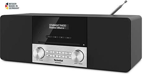 TechniSat DIGITRADIO 3 - Stereo DAB Radio Kompaktanlage (DAB+, UKW, CD-Player, Bluetooth, USB, Kopfhöreranschluss, AUX-Eingang, Radiowecker, OLED Display, 20 Watt RMS) schwarz