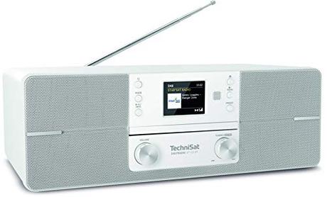 TechniSat DIGITRADIO 371 CD BT - Stereo Digitalradio (DAB+, UKW, CD-Player, Bluetooth, Farbdisplay, USB, AUX, Kopfhöreranschluss, Wecker, 10 Watt, Fernbedienung) weiß