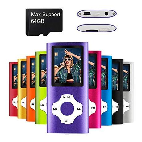 Mymahdi MP3/MP4-Player, lila mit 1,8-Zoll-LCD-Bildschirm und Memory-Karten-Slot, Support für Max 128GB