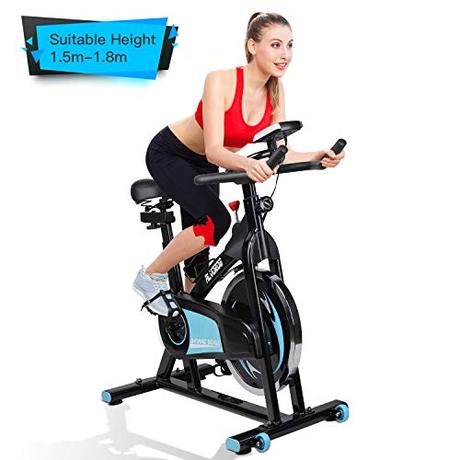 alvorog Indoor Fitness Fahrrad Heimtrainer Cycle Indoorcycling Bike mit LCD Monitor, Fahrradtrainer, Cardio-Bike mit flüsterleisem Riemenantrieb, bis 150 kg