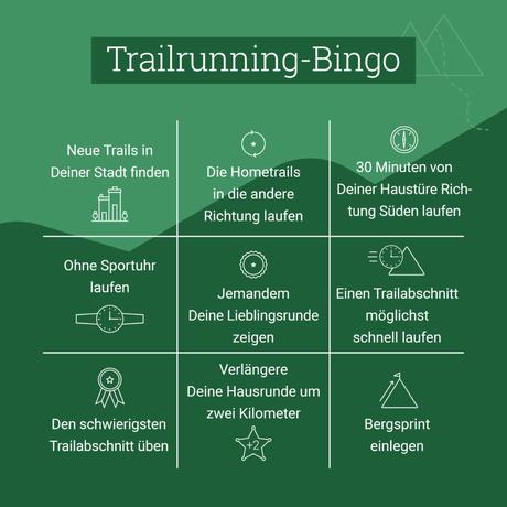 Trailrunning-Bingo und Gewinnspiel mit #bergzeitdaheim