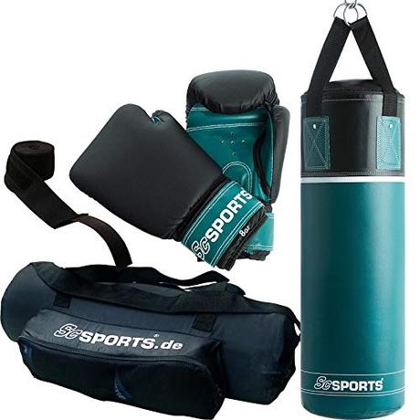 ScSPORTS Boxsack-Set, für Kinder und Jugendliche, Box-Set mit Boxhandschuhen,...