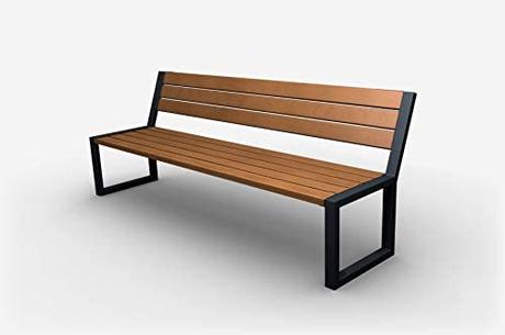 Parkbank Stahl mit Massivholz Palisander