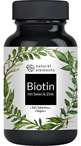 Biotin + Selen + Zink - 365 vegane Tabletten - Premium Verbindungen z.B. von Albion®...