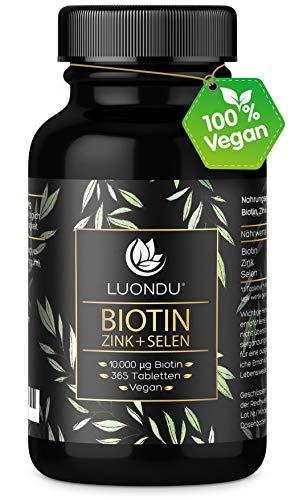 Luondu Biotin hochdosiert 10.000 mcg pro Tablette (365 vegane Tabletten für 1 Jahr)...