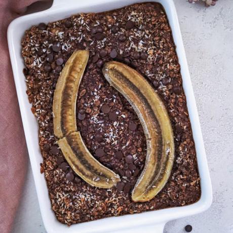 Baked Oats (gebackenes Porridge) – Schoko Bananenbrot Style