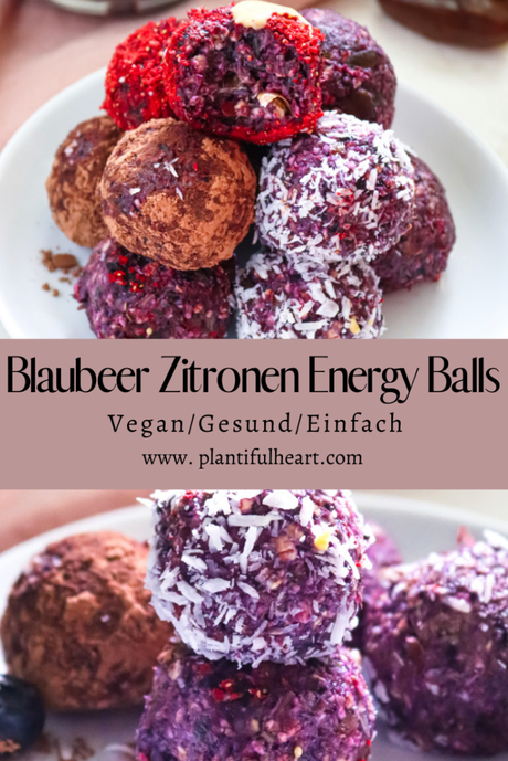 Blaubeer Zitronen Energy Balls (Gesund und Vegan)