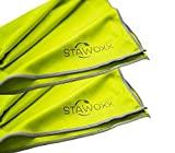 STAWOXX® Glaspoliertuch Mikrofaser grün - 2 Stück - ca 64 * 42 cm - vielseitig verwendbares Glaspoliertuch - ideal zur Reinigung von Weingläser, Sektgläser, Dekanter, Spiegel, Hochglanzflächen.
