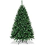 COSTWAY 180/225/275cm Künstlicher Weihnachtsbaum, Tannenbaum mit Metallständer, Kunstbaum Weihnachten Klappsystem, Christbaum PVC Nadeln, ideal für Zuhause, Büro, Geschäfte und Hotels, Grün (180CM)