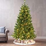 DOUBLEBLUE Künstlicher Weihnachtsbaum 180 cm, Künstlicher Grüner Baum Mit 250 LED-Lichtern(Ø ca.110 cm) ca. 800 Spitzen,mit Metallhalterung,Weihnachtsbaum-Weihnachtsdekoration