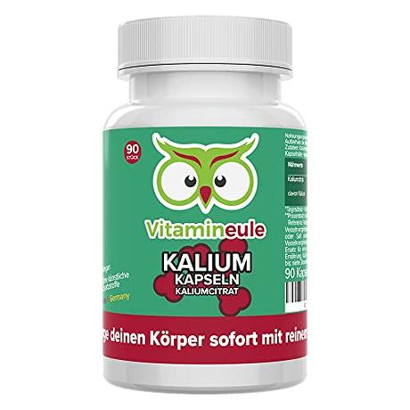 Kalium Kapseln - hochdosiert mit 200mg Kalium pro Kapsel - reines Kaliumcitrat ohne...