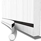 Urhome 2 x Zugluftstopper für Türen in Weiß | Klettverschluss | Selbstklebende Türbodendichtung | einseitige Türisolierung | Schutz vor Lärm und Zugluft | Länge 92 cm
