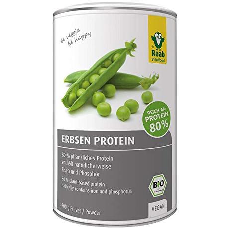 Bio Erbsen Protein Pulver (300 g), laborgeprüft, 80% pflanzliches Protein, vegane...