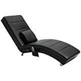 HOMCOM Liegesessel Fernsehsessel mit Zero-G Design Lounge Massage Sessel Kunstleder Metall Schaumstoff Schwarz 58 x 163 x 87 cm