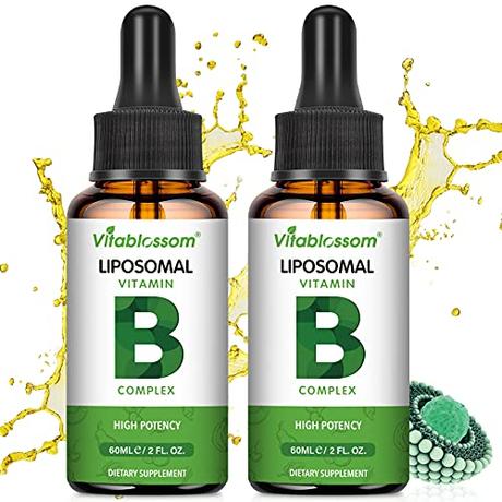 Liposomale Vitamin B Komplex Flüssigkeit, MAX Absorption, enthält die Vitamine B1,...