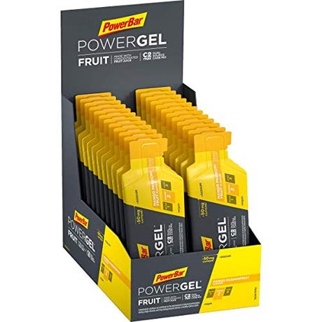 PowerBar PowerGel Fruit Mango Passionfruit 24x41g - High Carb Energie Gel + C2MAX +...