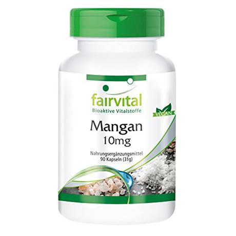 Mangan Kapseln 10mg - HOCHDOSIERT - aus Mangangluconat - Vegan - essentielles...