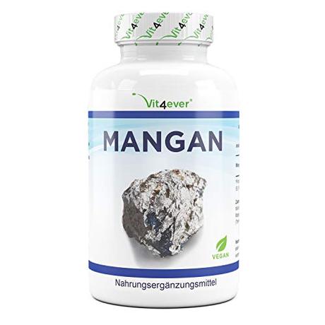 vit4ever Mangan 10 mg - 365 Tabletten für 1 Jahr - Laborgeprüft (Wirkstoffgehalt &...