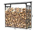 QUICK STAR Metall Kaminholzregal Anthrazit XXL 185 x 70 x 185 cm Garten Kaminholzunterstand 2,3 m³ Kaminholzlager Stapelhilfe Aussen