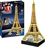 Ravensburger 3D Puzzle 12579 - Eiffelturm in Paris bei Nacht - Bauwerk im Miniatur-Format, 3D Puzzle für Erwachsene und Kinder ab 8 Jahren, Leuchtet im Dunkeln, 226