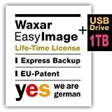 Waxar EasyImage-1000, High-End Backup Software inklusive USB-Festplatte 1TB, läuft automatisch ohne-Installation, kompatibel zu Windows, Mac, Linux, Server-Edition -1 Gerät, deutsch