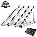 Balkonkraftwerk Halterung Solarhalterung 114cm für Geländer Balkon PV Modul Aufständerung 45 Zoll verstellbar Winkel 0-90 Grad (4 Stück - 2 Module - Dach/Freistehend)