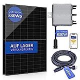 DUR-line Balkonkraftwerk 830Wp | 800W Komplettset mit bis zu 1070Wp bifazialer PV-Leistung und 10m Anschlusskabel zum Einstecken in die Steckdose - Wifi Fernüberwachung, Mini-Solaranlage, N-TOPCon
