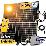 Balkonkraftwerk 910W / 800W - Komplettset -NUR FÜR PRIVATKUNDEN- Solaranlage Plug & Play steckerfertig I 2x 455W Module I 1x Deye SUN 800W Wechselrichter mit WLAN I Zubehör 5m Kabel