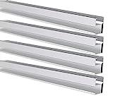 TRANGO 4er Pack 120cm ST-0020 Aluprofil 28x50mm(BxH) zum Montieren für 2x Solarpanel auf Schrägdach, Flachdach, Ziegeldach, Photovoltaik Alu-Schiene, PV-Anlage, Solaranlage, Solarmodul Alu-Befestigung