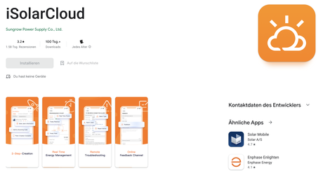 Sungrow Wechselrichter App Test