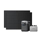 EcoFlow PowerStream Balkonkraftwerk, WLAN netzgekoppelter Mikrowechselrichter, 400W Rigid Solarpanels ×2, 1kWh Delta 2 tragbare Powerstation, App-Steuerung, Energieverbrauchssteuerung