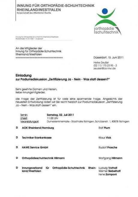Innung für Orthopädie-Schuhtechnik Rheinland/Westfalen führt Podiumsdiskussion zur Zertifizierung durch – und die Argumente gegen die Zertifizierungspflicht sind vielfältig!