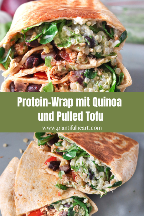 Veganer Protein-Wrap mit Quinoa und Pulled Tofu