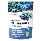 Getrocknete Bio-Wildheidelbeeren, ohne Zuckerzusatz, 113g, gefriergetrocknete Heidelbeeren aus nordischen Wäldern, 100% Vollfrucht-Wildheidelbeeren, ohne Zusatzstoffe, frei von Gentechnik