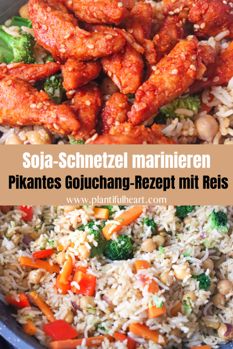 Soja-Schnetzel marinieren: Pikantes Gojuchang-Rezept mit Reis