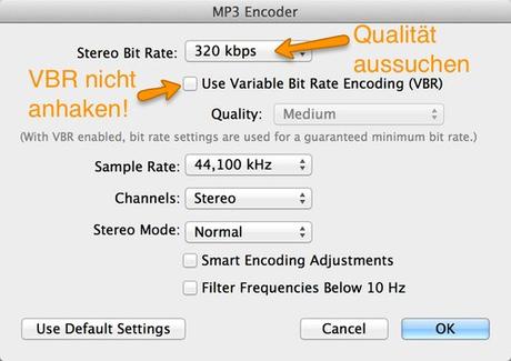 Höre ich Flöhe husten? Besserer Sound mit dem Fraunhofer MP3-Konverter auf dem MAC