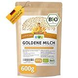 EWL Naturprodukte Bio Goldene Milch 600g, Golden Milk mit Kurkuma, Ingwer, Ashwaganda, Ceylon Zimt, Ceylon Pfeffer, Kokosblütenzucker
