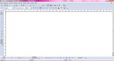 Angelegte Datenbank in Open Office, um zu zeichnen