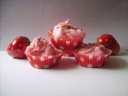Mini Vanille/Erdbeer Wachs Cupcakes