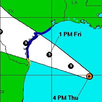 Tropischer Sturm DON kommt wahrscheinlich am Freitagabend an der Küste von Texas an, 2011, aktuell, Atlantik, Don, Golf von Mexiko, Hurrikansaison 2011, Texas, USA, Vorhersage Forecast Prognose,