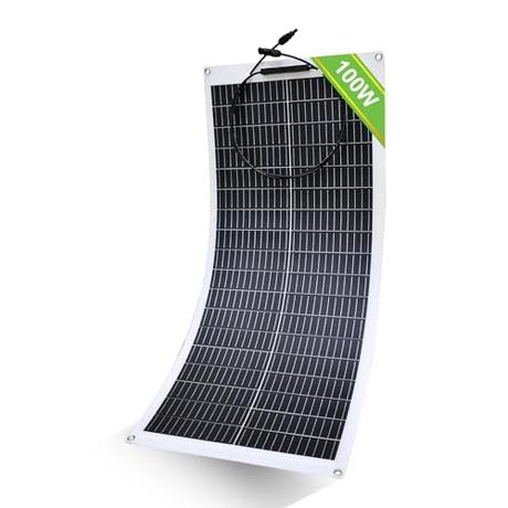 ECO-WORTHY 100W 12V Solarpanel Flexibel Monokristallines Solarpanel, Solarmodul mit Ladekabel...