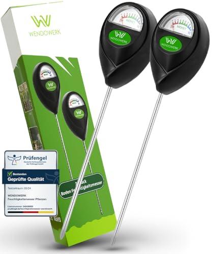 WENDOWERK® [2 Stück] Boden Feuchtigkeitsmesser für Pflanzen - [Schwarz/Schwarz] - Ohne...