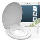 SCHÜTTE WC Sitz Duroplast FAMILY WHITE, Toilettensitz mit Absenkautomatik und Schnellverschluss, Klobrille mit abnehmbarem Kindersitz, maximale Belastung 175 kg, Weiß