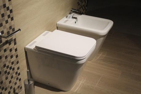 Toilette mit WC-Sitz und Deckel