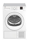 Beko b300 DS8433GX0 Wärmepumpentrockner, 8 kg, 15 Programme, Edelstahltrommel, FlexySense elektronische Feuchtemessung, kombinierter Filtermechanismus, Weiß